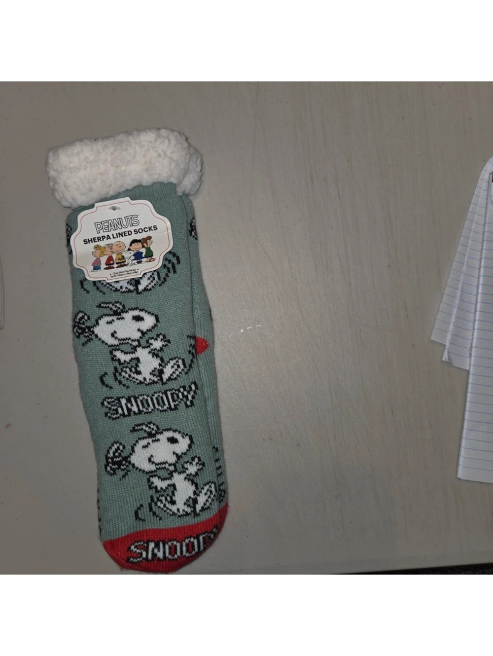 Snoopy sherpa lined socks holiday cold weather